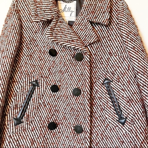 Milly Red and White Pea Coat - Picture 3 of 7